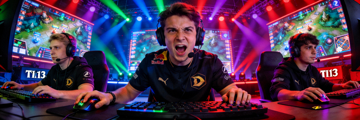 DOTA2国际邀请赛TI13主舞台灯光璀璨 - 选手激烈对战瞬间